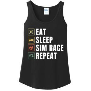 Eat Sleep Sim Race Repeat Sim Racer Ladies Essential Tank