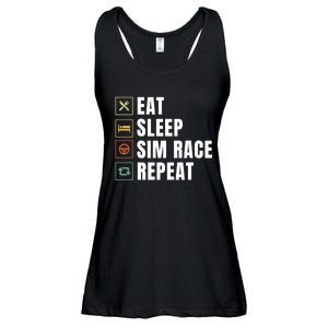 Eat Sleep Sim Race Repeat Sim Racer Ladies Essential Flowy Tank