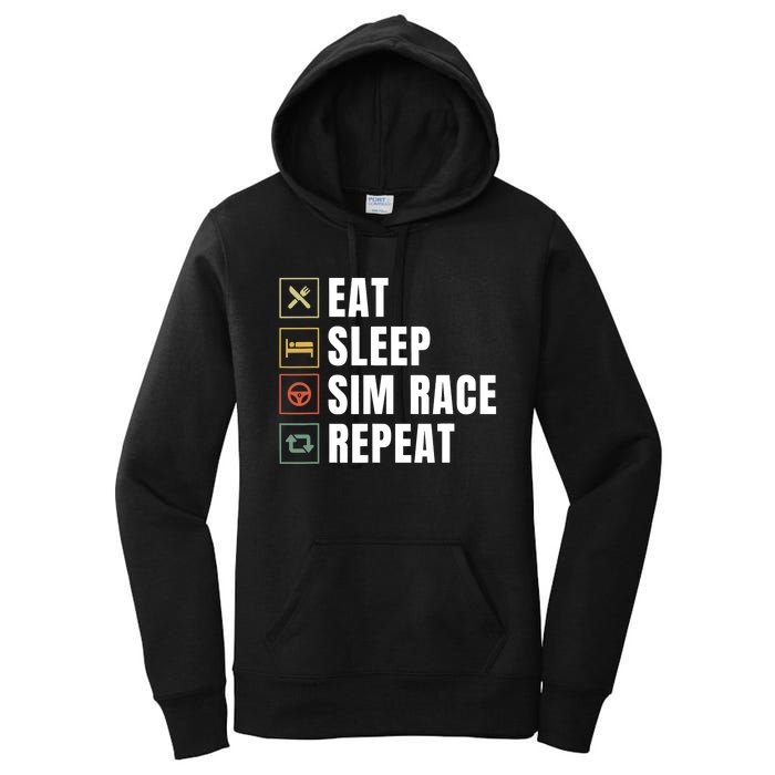 Eat Sleep Sim Race Repeat Sim Racer Women's Pullover Hoodie