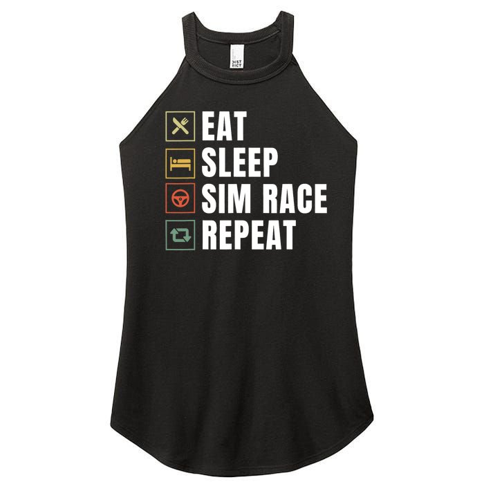 Eat Sleep Sim Race Repeat Sim Racer Women's Perfect Tri Rocker Tank