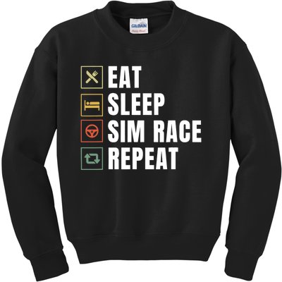 Eat Sleep Sim Race Repeat Sim Racer Kids Sweatshirt