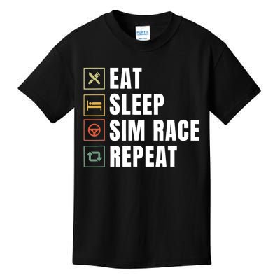 Eat Sleep Sim Race Repeat Sim Racer Kids T-Shirt