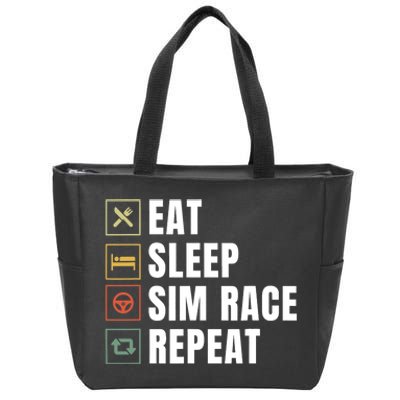 Eat Sleep Sim Race Repeat Sim Racer Zip Tote Bag