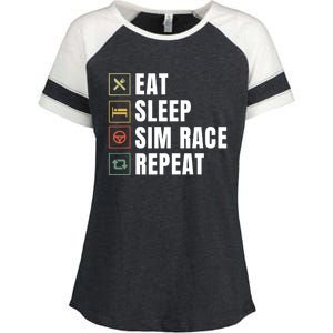 Eat Sleep Sim Race Repeat Sim Racer Enza Ladies Jersey Colorblock Tee