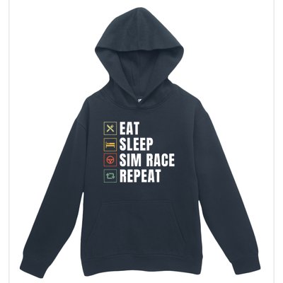 Eat Sleep Sim Race Repeat Sim Racer Urban Pullover Hoodie