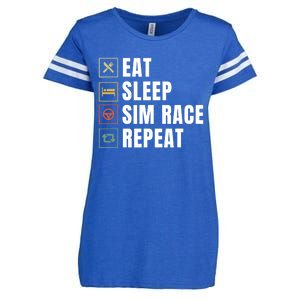 Eat Sleep Sim Race Repeat Sim Racer Enza Ladies Jersey Football T-Shirt