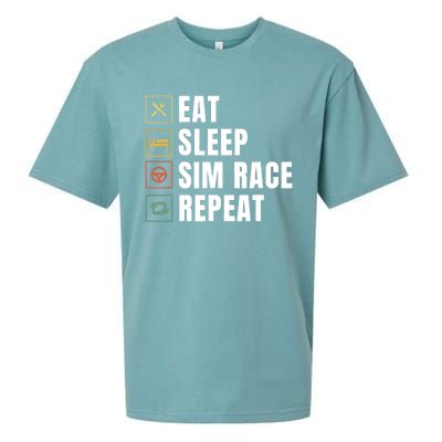 Eat Sleep Sim Race Repeat Sim Racer Sueded Cloud Jersey T-Shirt