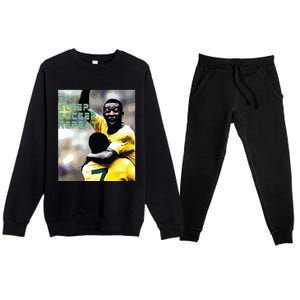 Eat Sleep Soccer Repeat Premium Crewneck Sweatsuit Set