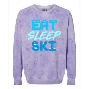 Eat Sleep Ski Funny Quote Skiing Cool Gift Great Gift Colorblast Crewneck Sweatshirt