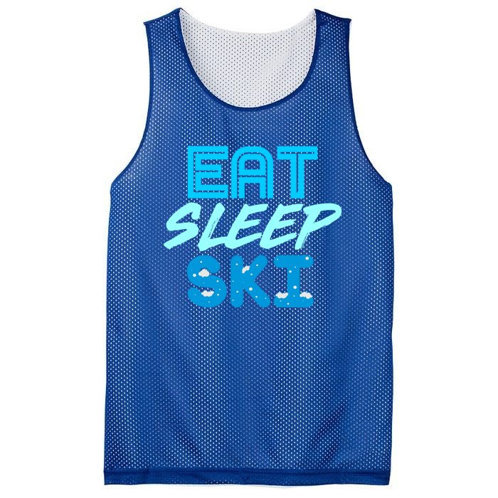 Eat Sleep Ski Funny Quote Skiing Cool Gift Great Gift Mesh Reversible Basketball Jersey Tank