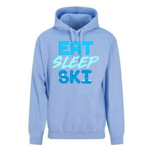 Eat Sleep Ski Funny Quote Skiing Cool Gift Great Gift Unisex Surf Hoodie