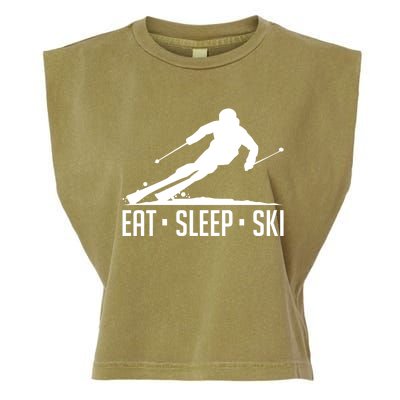 Eat Sleep Ski Skiing Skier Snow Winter Vacation Gift Cool Gift Garment-Dyed Women's Muscle Tee