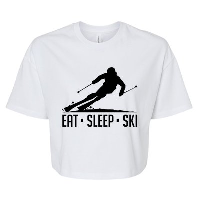 Eat Sleep Ski Skiing Skier Snow Winter Vacation Gift Cool Gift Bella+Canvas Jersey Crop Tee