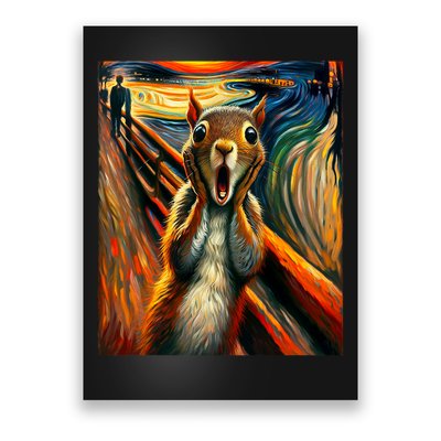 Expressionist Scream Squirrel Lovers Artistic Squirrel Poster