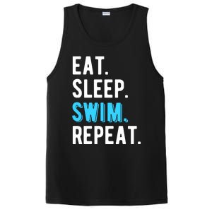 Eat Sleep Swim Repeat Swimming Swimmer Cool Funny Gift PosiCharge Competitor Tank