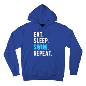 Eat Sleep Swim Repeat Swimming Swimmer Cool Funny Gift Hoodie