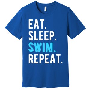 Eat Sleep Swim Repeat Swimming Swimmer Cool Funny Gift Premium T-Shirt