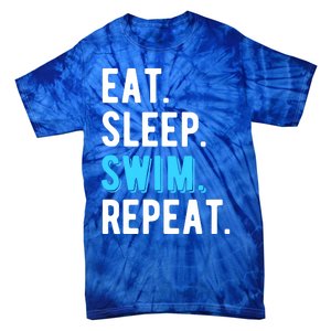 Eat Sleep Swim Repeat Swimming Swimmer Cool Funny Gift Tie-Dye T-Shirt