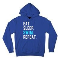 Eat Sleep Swim Repeat Swimming Swimmer Cool Funny Gift Tall Hoodie