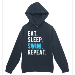 Eat Sleep Swim Repeat Swimming Swimmer Cool Funny Gift Urban Pullover Hoodie