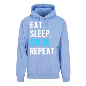 Eat Sleep Swim Repeat Swimming Swimmer Cool Funny Gift Unisex Surf Hoodie