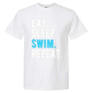 Eat Sleep Swim Repeat Swimming Swimmer Cool Funny Gift Garment-Dyed Heavyweight T-Shirt