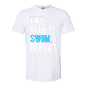 Eat Sleep Swim Repeat Swimming Swimmer Cool Funny Gift Softstyle CVC T-Shirt