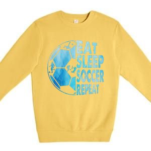 Eat Sleep Soccer Repeat Gift Premium Crewneck Sweatshirt