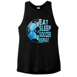 Eat Sleep Soccer Repeat Gift Ladies PosiCharge Tri-Blend Wicking Tank