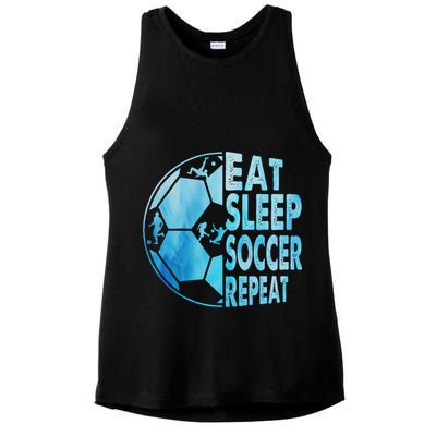 Eat Sleep Soccer Repeat Gift Ladies PosiCharge Tri-Blend Wicking Tank