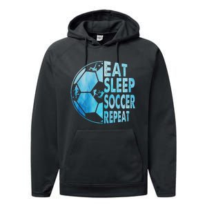 Eat Sleep Soccer Repeat Gift Performance Fleece Hoodie