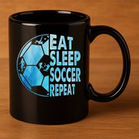 Eat Sleep Soccer Repeat Gift 11oz C Handle Ceramic Mug