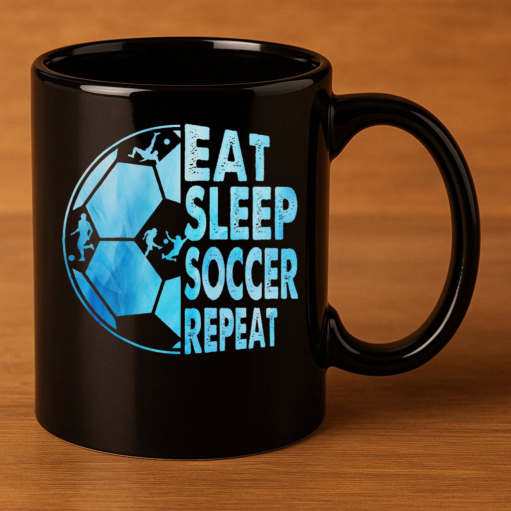 Eat Sleep Soccer Repeat Gift 11oz C Handle Ceramic Mug