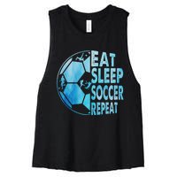 Eat Sleep Soccer Repeat Gift Women's Racerback Cropped Tank