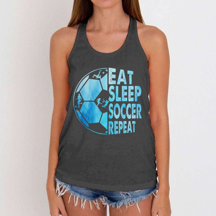 Eat Sleep Soccer Repeat Gift Women's Knotted Racerback Tank