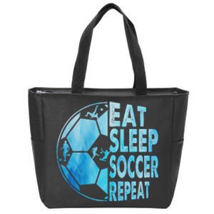 Eat Sleep Soccer Repeat Gift Zip Tote Bag