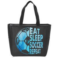 Eat Sleep Soccer Repeat Gift Zip Tote Bag