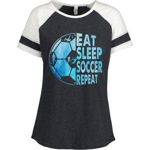 Eat Sleep Soccer Repeat Gift Enza Ladies Jersey Colorblock Tee