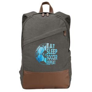 Eat Sleep Soccer Repeat Gift Cotton Canvas Backpack