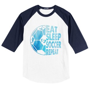 Eat Sleep Soccer Repeat Gift Baseball Sleeve Shirt