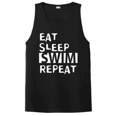 Eat Sleep Swim Repeat Varsity Swim Team Swimming Swim Mom Funny Gift PosiCharge Competitor Tank