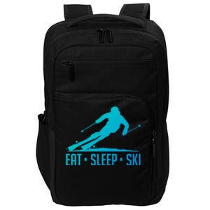 Eat Sleep Ski Skiing Skier Snow Winter Vacation Gift Impact Tech Backpack