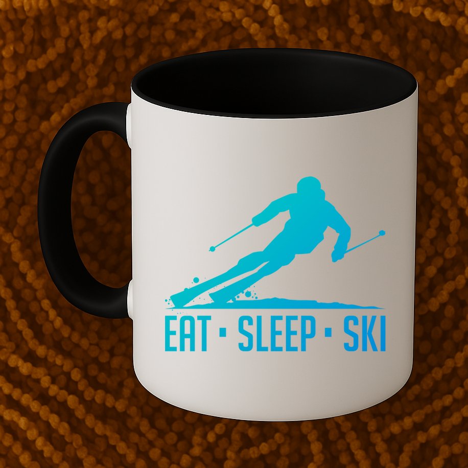 Eat Sleep Ski Skiing Skier Snow Winter Vacation Gift Mug