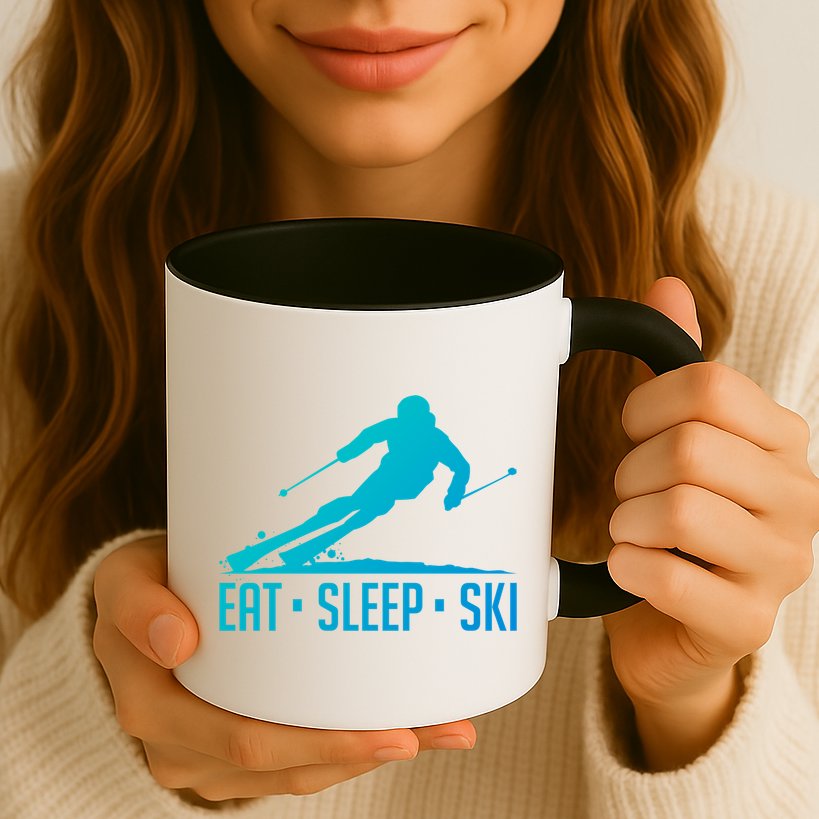 Eat Sleep Ski Skiing Skier Snow Winter Vacation Gift Mug