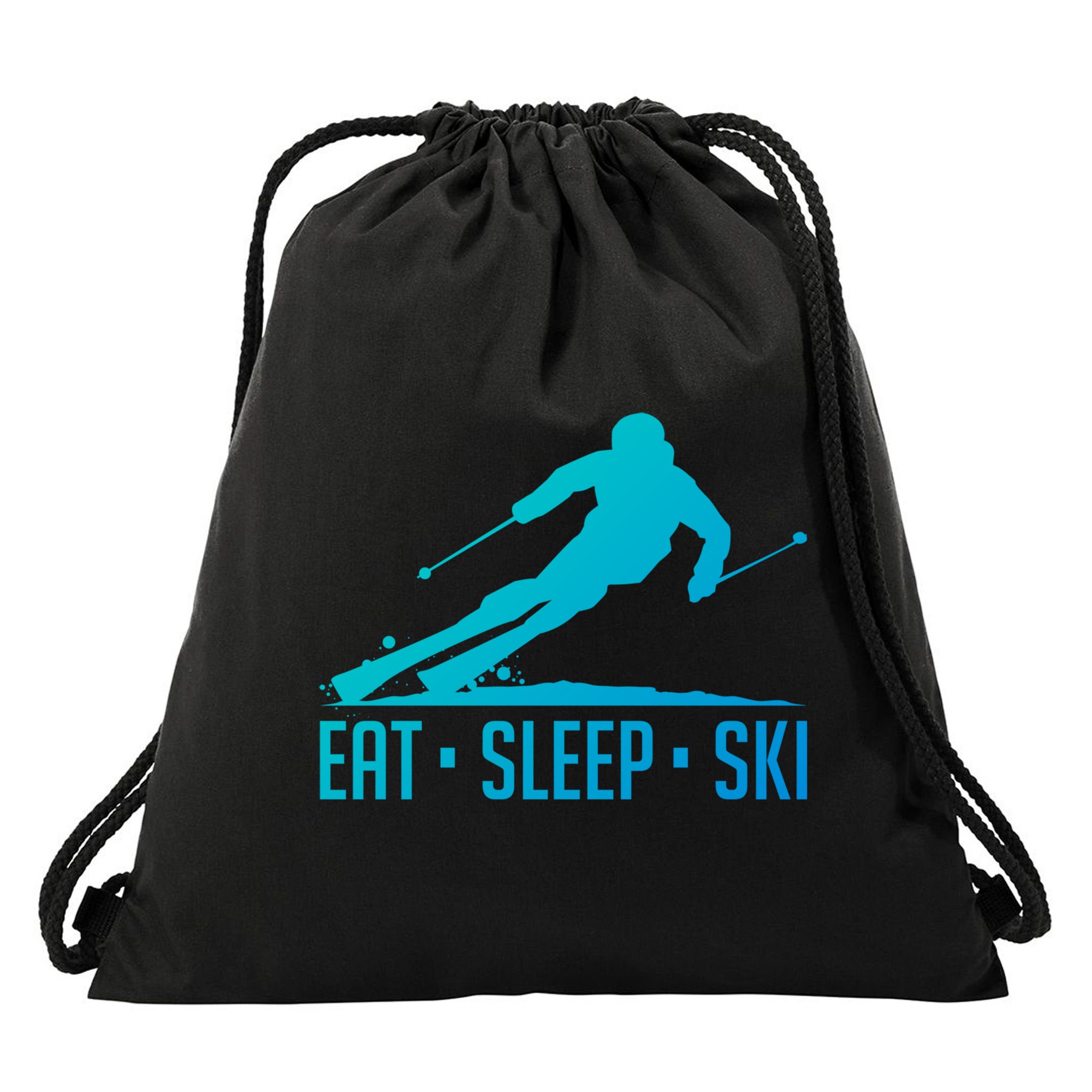 Eat Sleep Ski Skiing Skier Snow Winter Vacation Gift Drawstring Bag