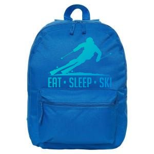 Eat Sleep Ski Skiing Skier Snow Winter Vacation Gift 16 in Basic Backpack