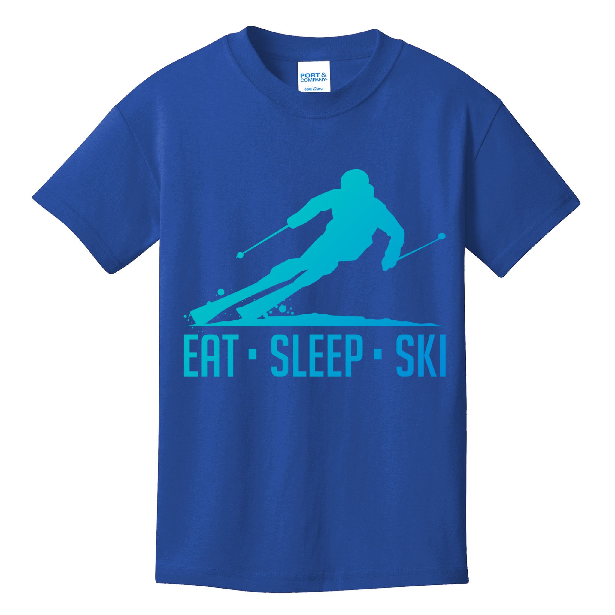 Eat Sleep Ski Skiing Skier Snow Winter Vacation Gift Kids T-Shirt