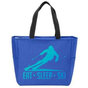 Eat Sleep Ski Skiing Skier Snow Winter Vacation Gift Zip Tote Bag