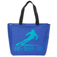 Eat Sleep Ski Skiing Skier Snow Winter Vacation Gift Zip Tote Bag