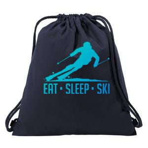 Eat Sleep Ski Skiing Skier Snow Winter Vacation Gift Drawstring Bag